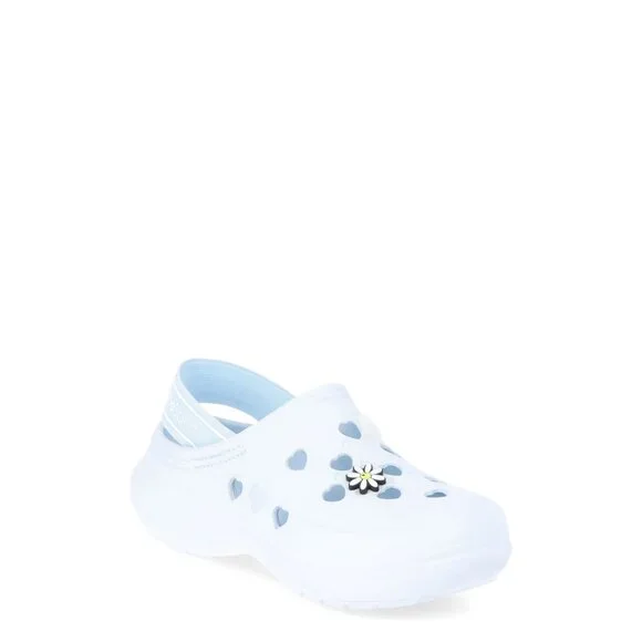 Justice Little Girls and Big Girls Clogs with Charms, Size 2, Closed Toe, Blue - Picture 2 of 6